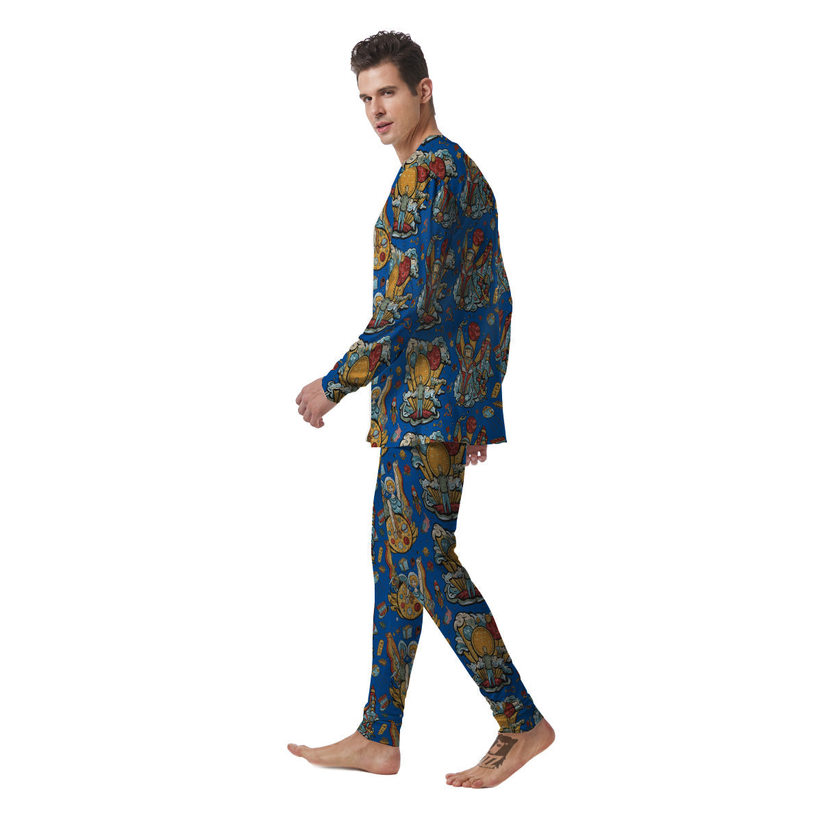 Exploration Of Mars Planet Print Pattern Men's Pajamas-grizzshop