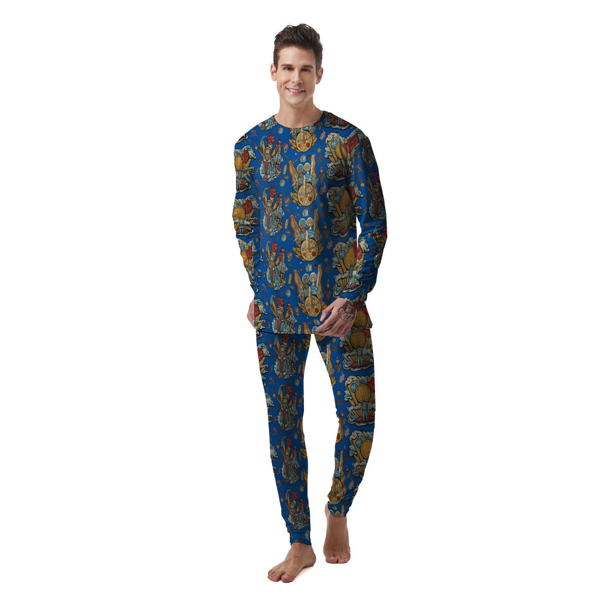 Exploration Of Mars Planet Print Pattern Men's Pajamas-grizzshop