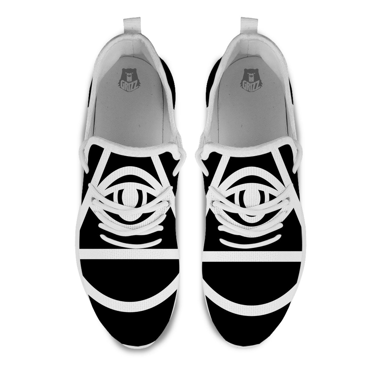 Eye Illuminati Print White Athletic Shoes-grizzshop