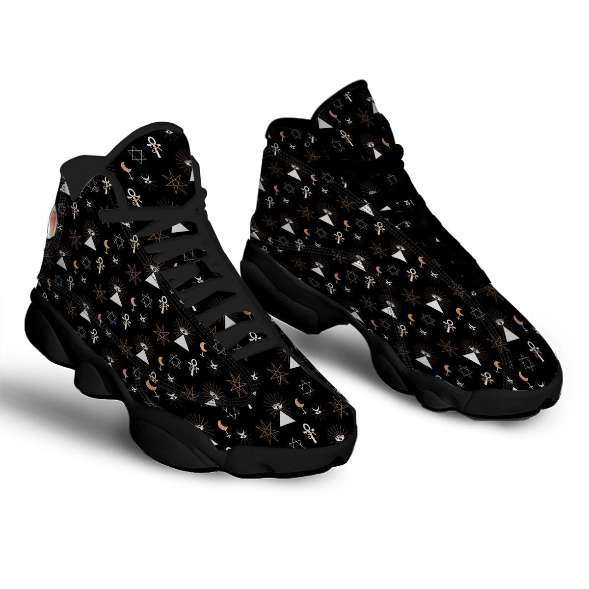 Eye Of Horus Egypt Print Pattern Black Basketball Shoes-grizzshop