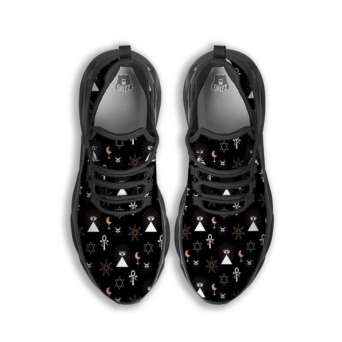 Eye Of Horus Egypt Print Pattern Black Running Shoes-grizzshop