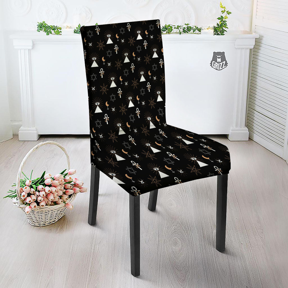 Eye Of Horus Egypt Print Pattern Dining Chair Slipcover-grizzshop