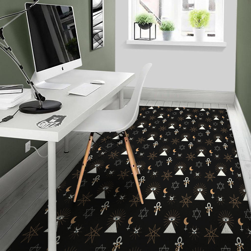Eye Of Horus Egypt Print Pattern Floor Mat-grizzshop