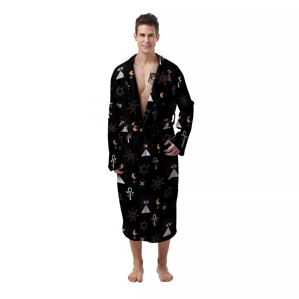Eye Of Horus Egypt Print Pattern Men's Robe-grizzshop