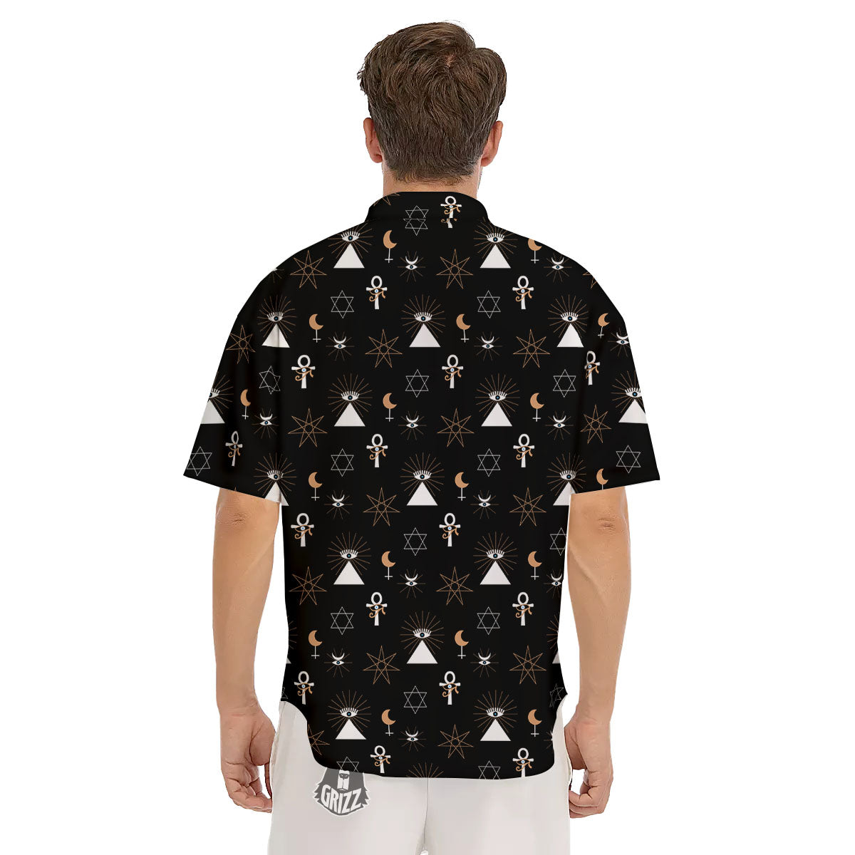 Eye Of Horus Egypt Print Pattern Men's Short Sleeve Shirts-grizzshop