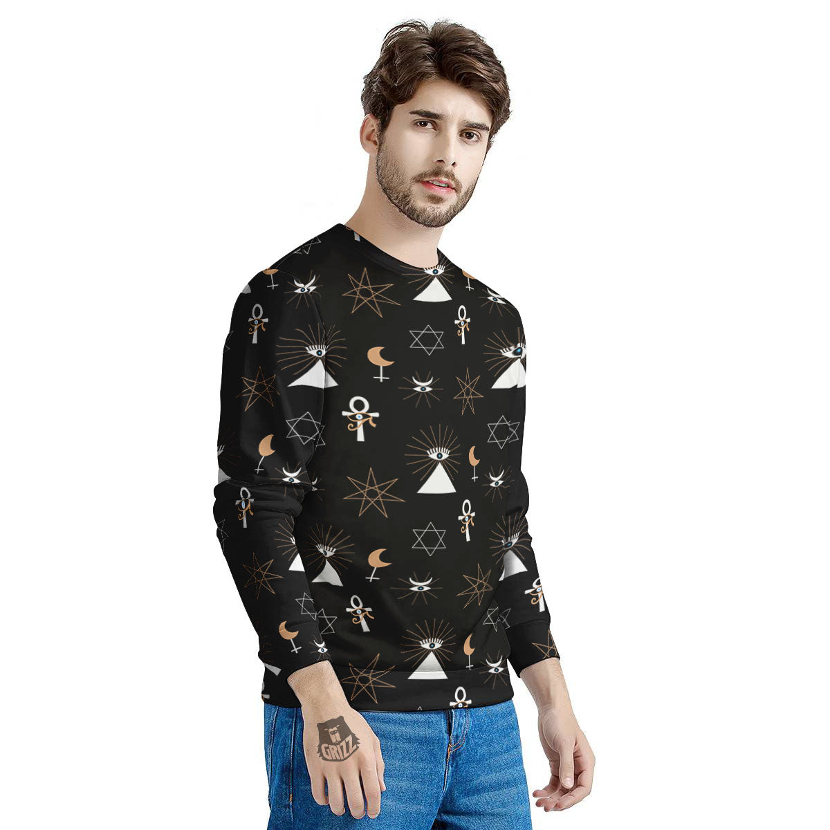 Eye Of Horus Egypt Print Pattern Men's Sweatshirt-grizzshop