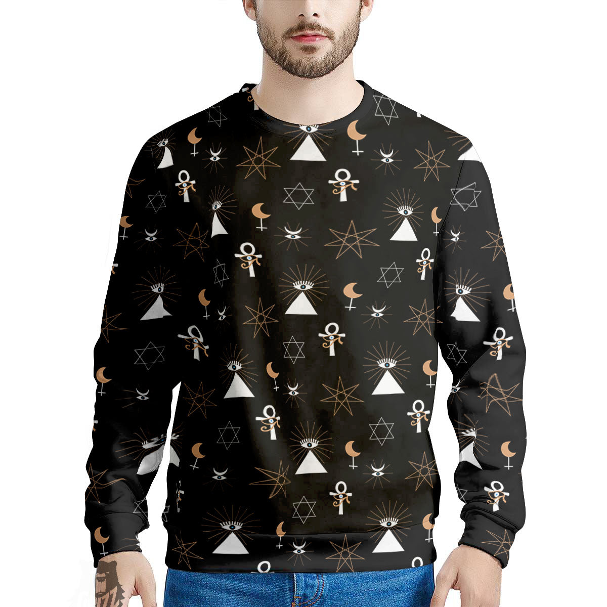 Eye Of Horus Egypt Print Pattern Men's Sweatshirt-grizzshop