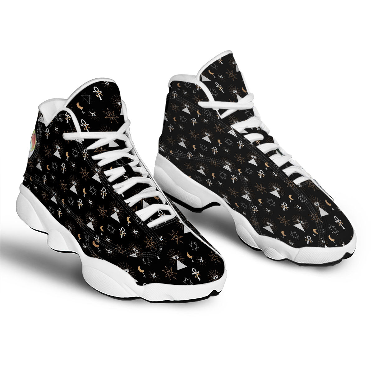 Eye Of Horus Egypt Print Pattern White Basketball Shoes-grizzshop