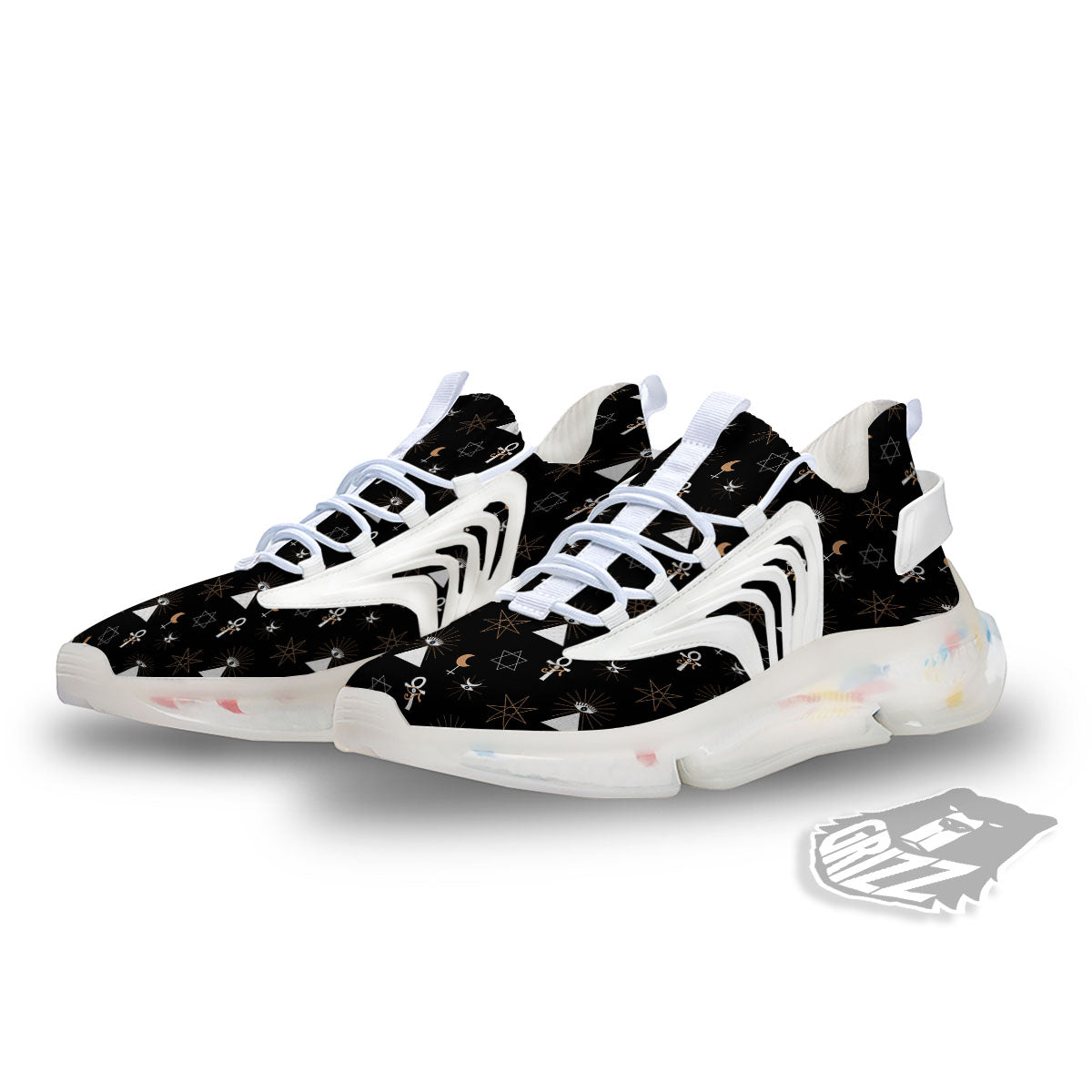 Eye Of Horus Egypt Print Pattern White Gym Shoes-grizzshop