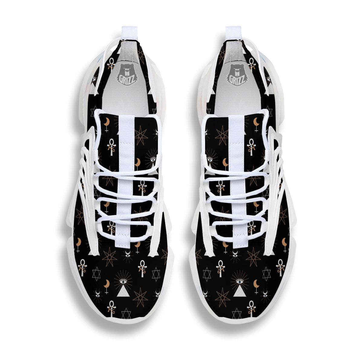 Eye Of Horus Egypt Print Pattern White Gym Shoes-grizzshop