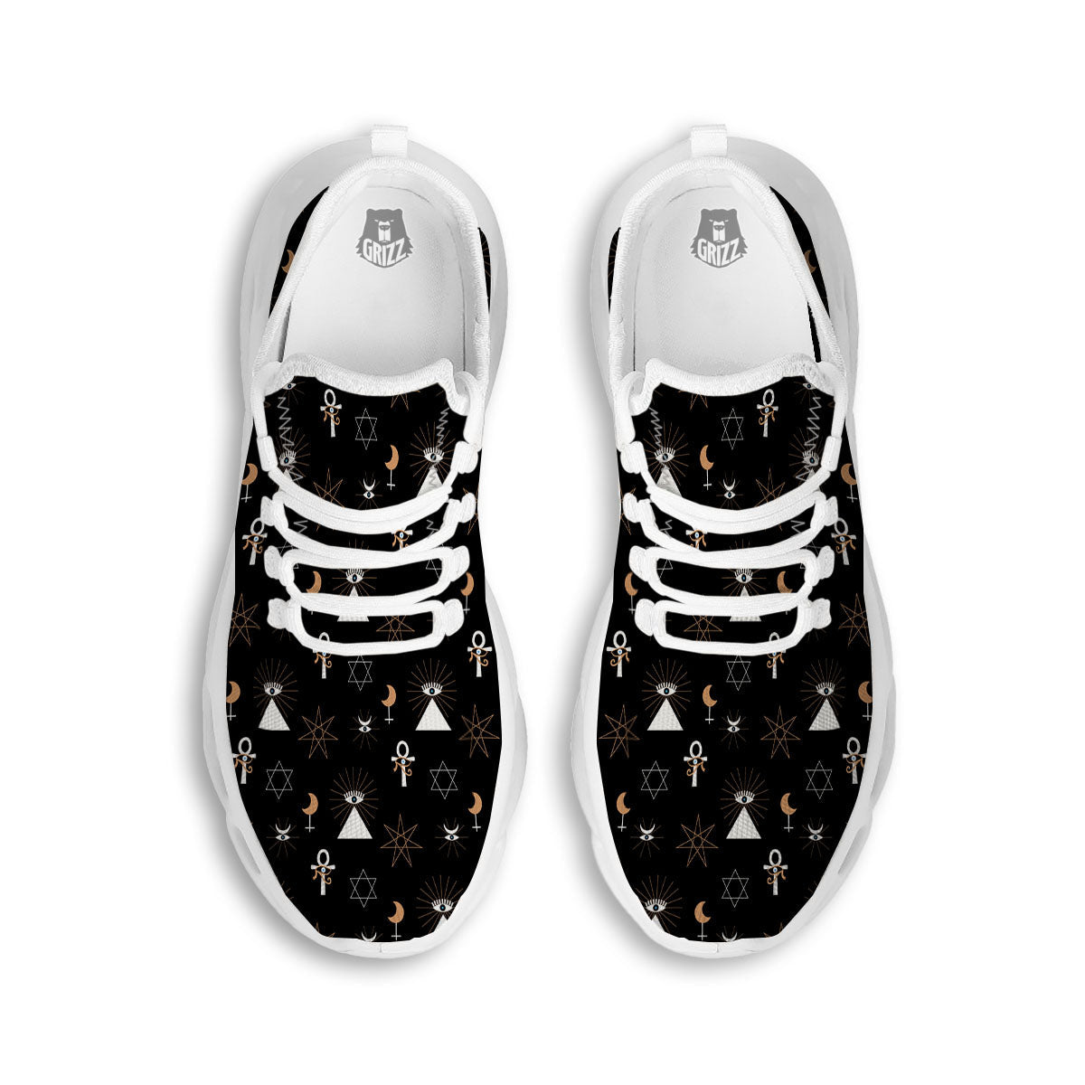 Eye Of Horus Egypt Print Pattern White Running Shoes-grizzshop