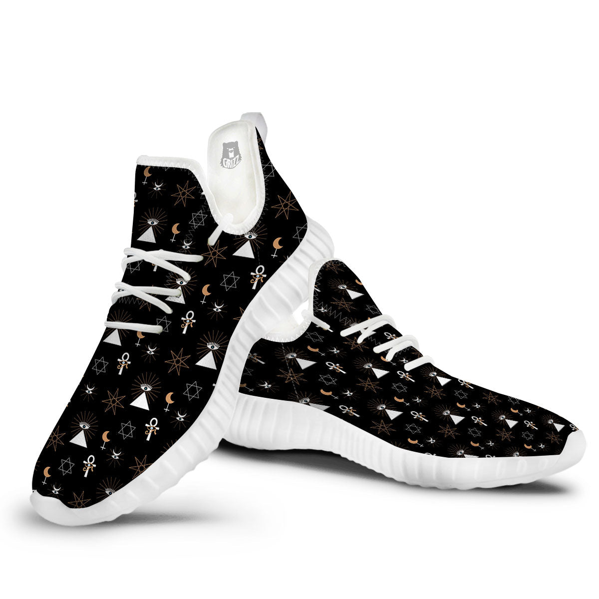 Eye Of Horus Egypt Print Pattern White Walking Shoes-grizzshop