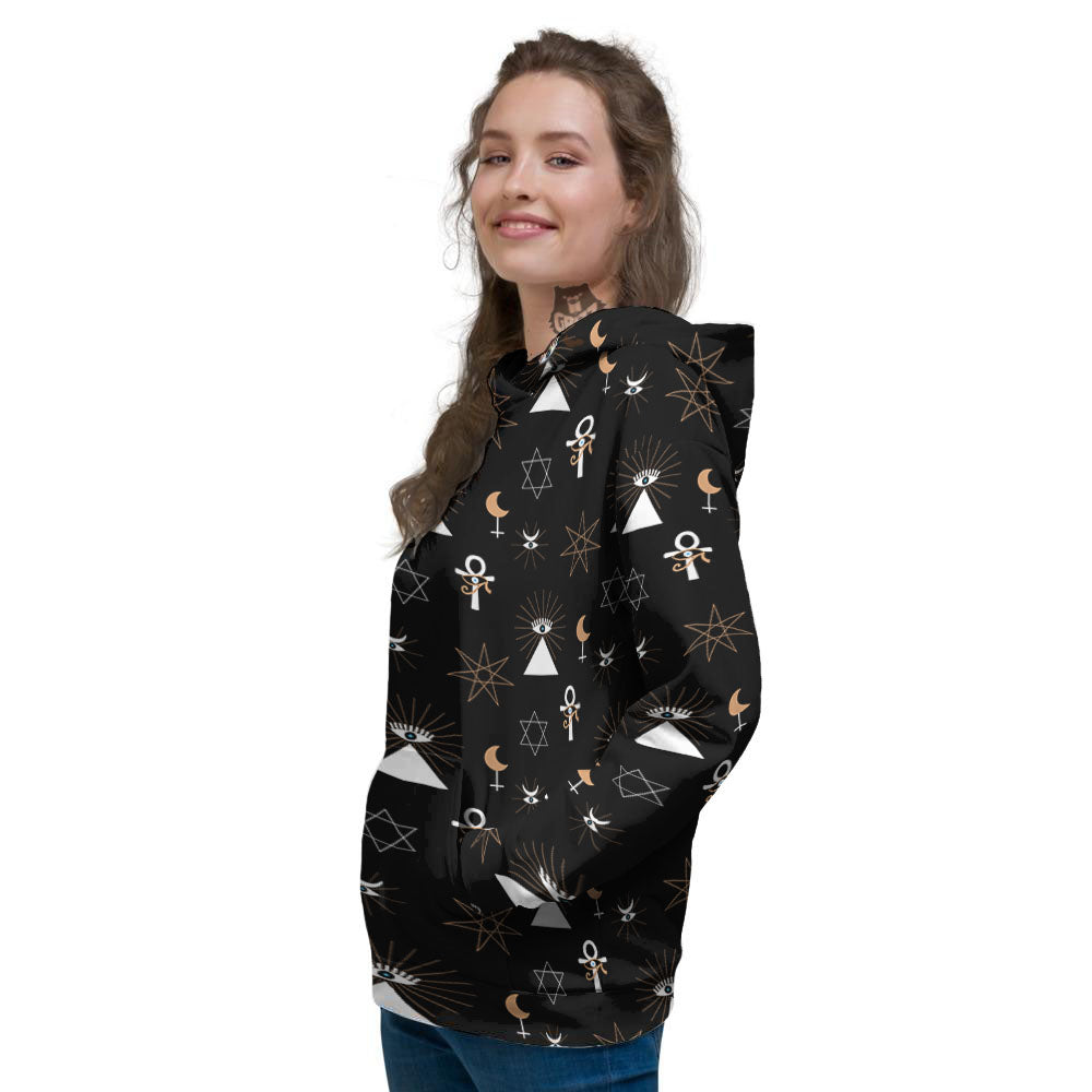Eye Of Horus Egypt Print Pattern Women's Hoodie-grizzshop
