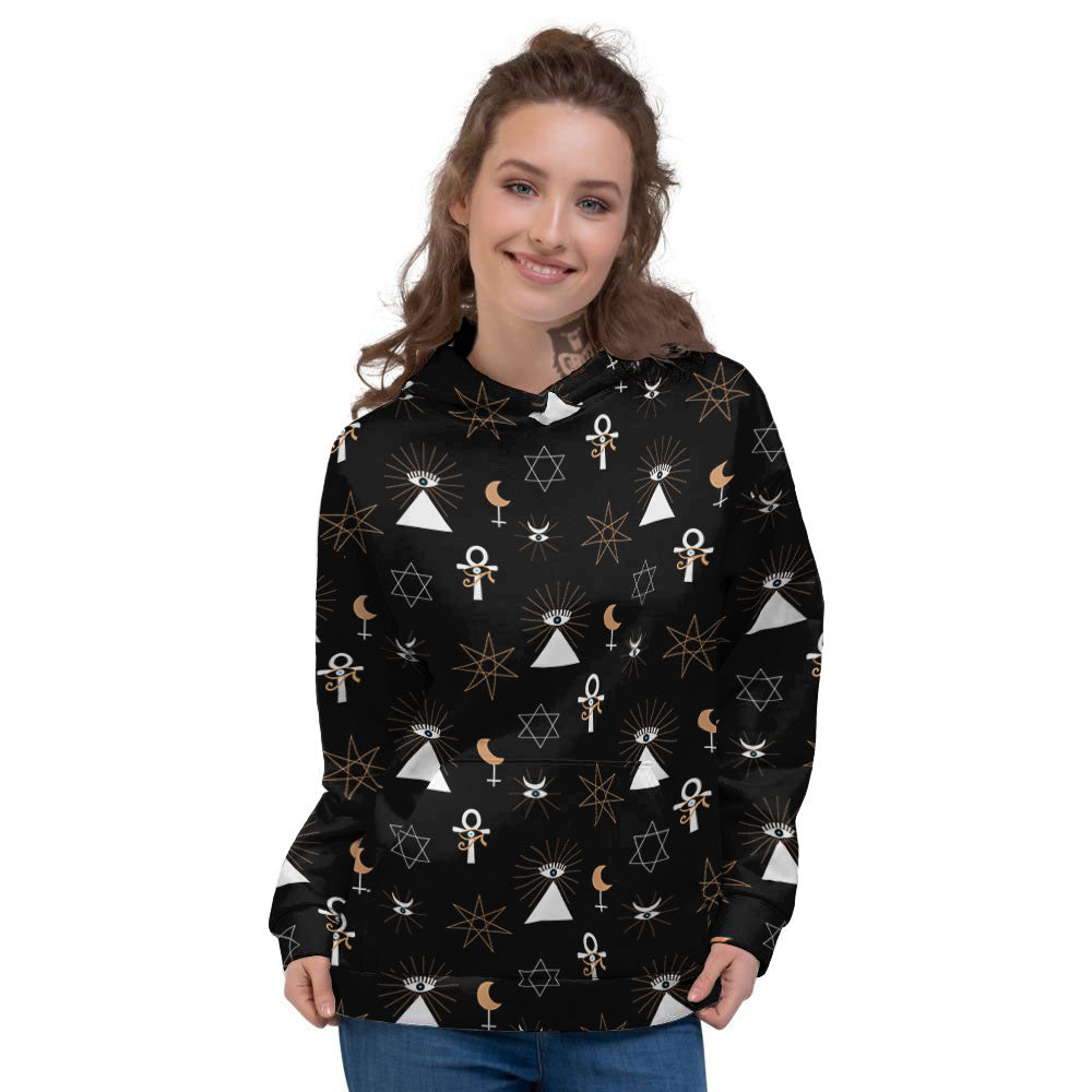Eye Of Horus Egypt Print Pattern Women's Hoodie-grizzshop
