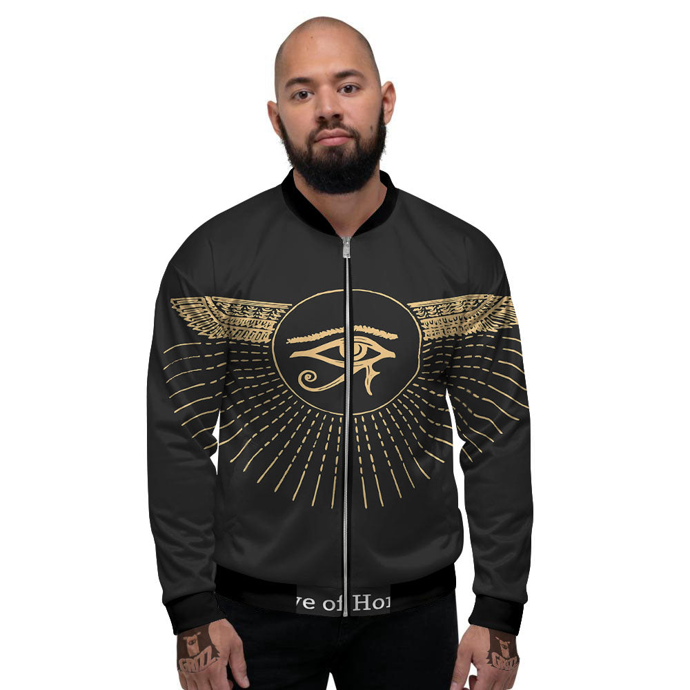 Eye Of Horus Egyptian Print Men's Bomber Jacket-grizzshop