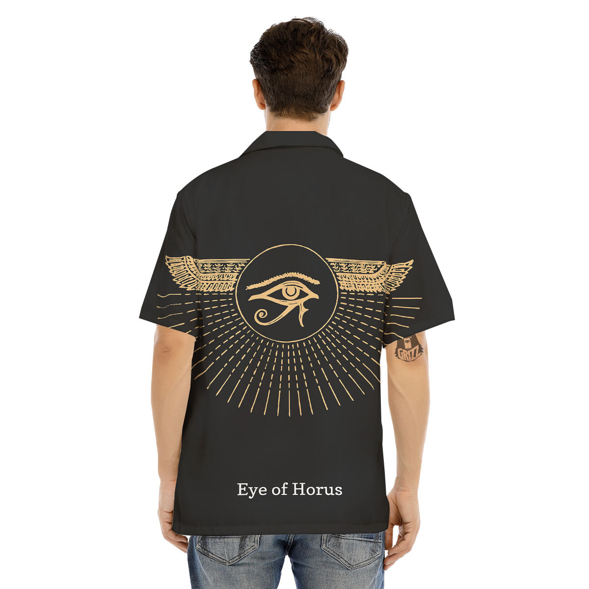 Eye Of Horus Egyptian Print Men's Hawaiian Shirt-grizzshop
