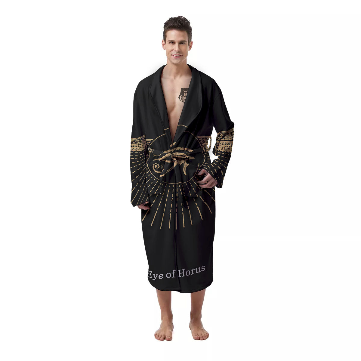 Eye Of Horus Egyptian Print Men's Robe-grizzshop