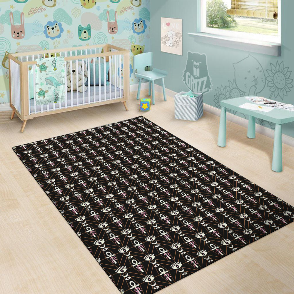 Eye Of Horus Egyptian Print Pattern Floor Mat-grizzshop
