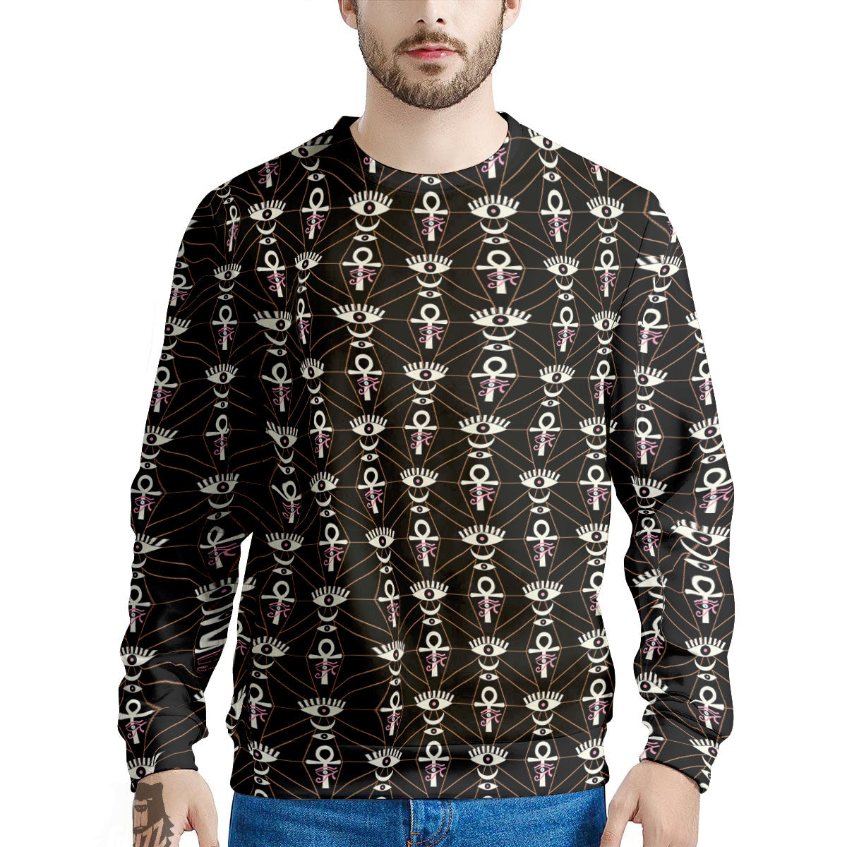Eye Of Horus Egyptian Print Pattern Men's Sweatshirt-grizzshop