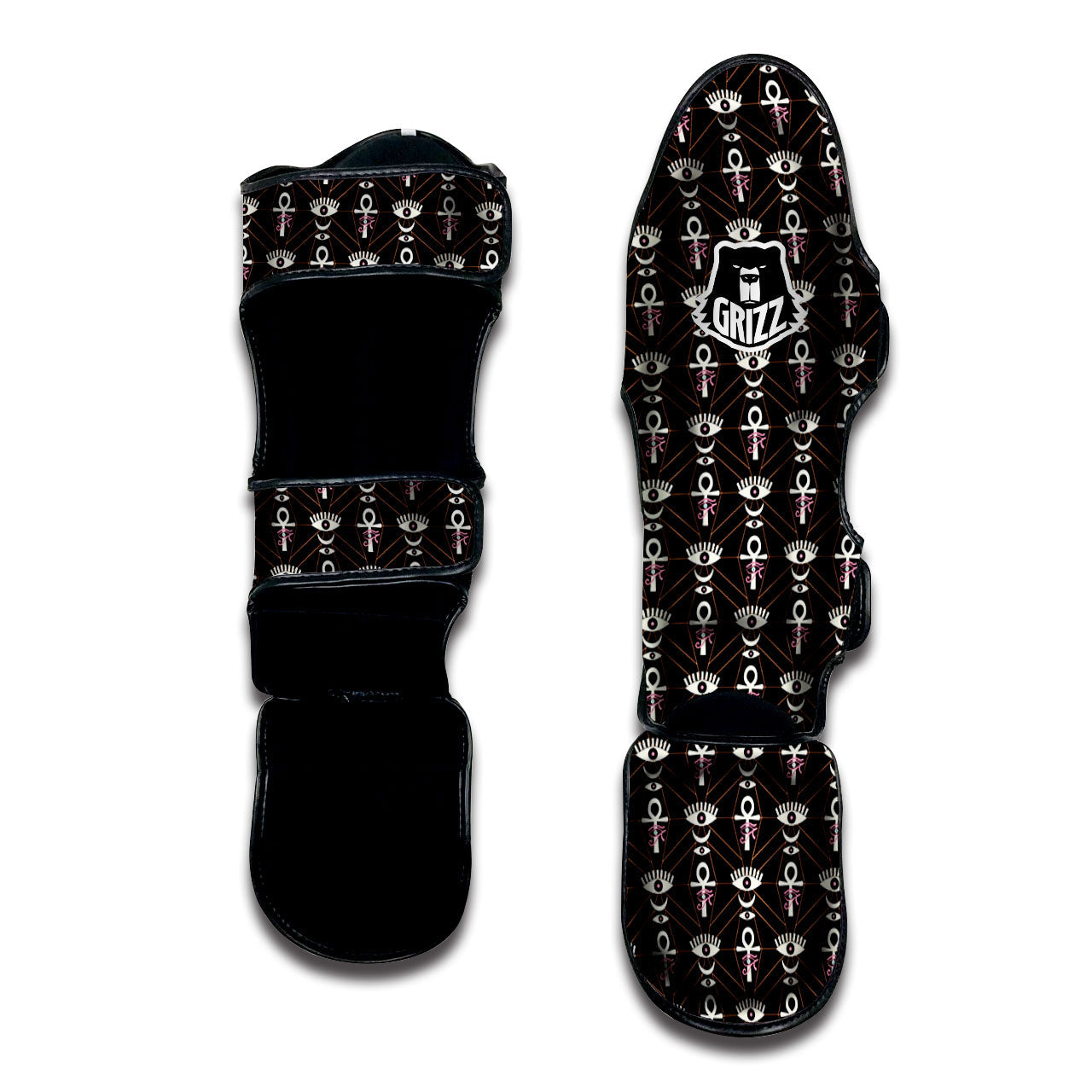 Eye Of Horus Egyptian Print Pattern Muay Thai Shin Guards-grizzshop