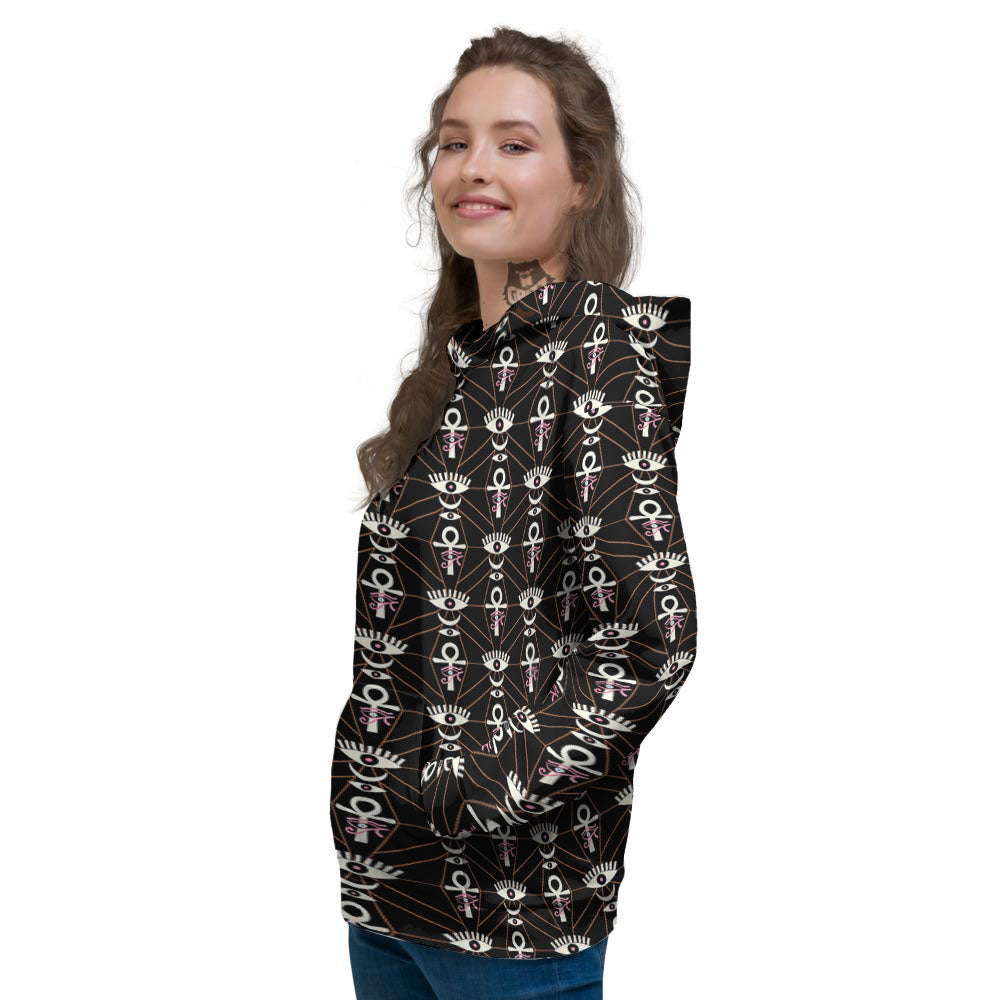 Eye Of Horus Egyptian Print Pattern Women's Hoodie-grizzshop