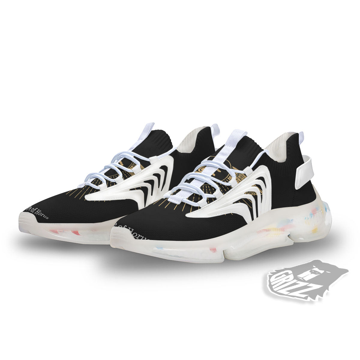 Eye Of Horus Egyptian Print White Gym Shoes-grizzshop