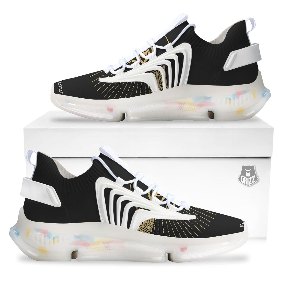 Eye Of Horus Egyptian Print White Gym Shoes-grizzshop