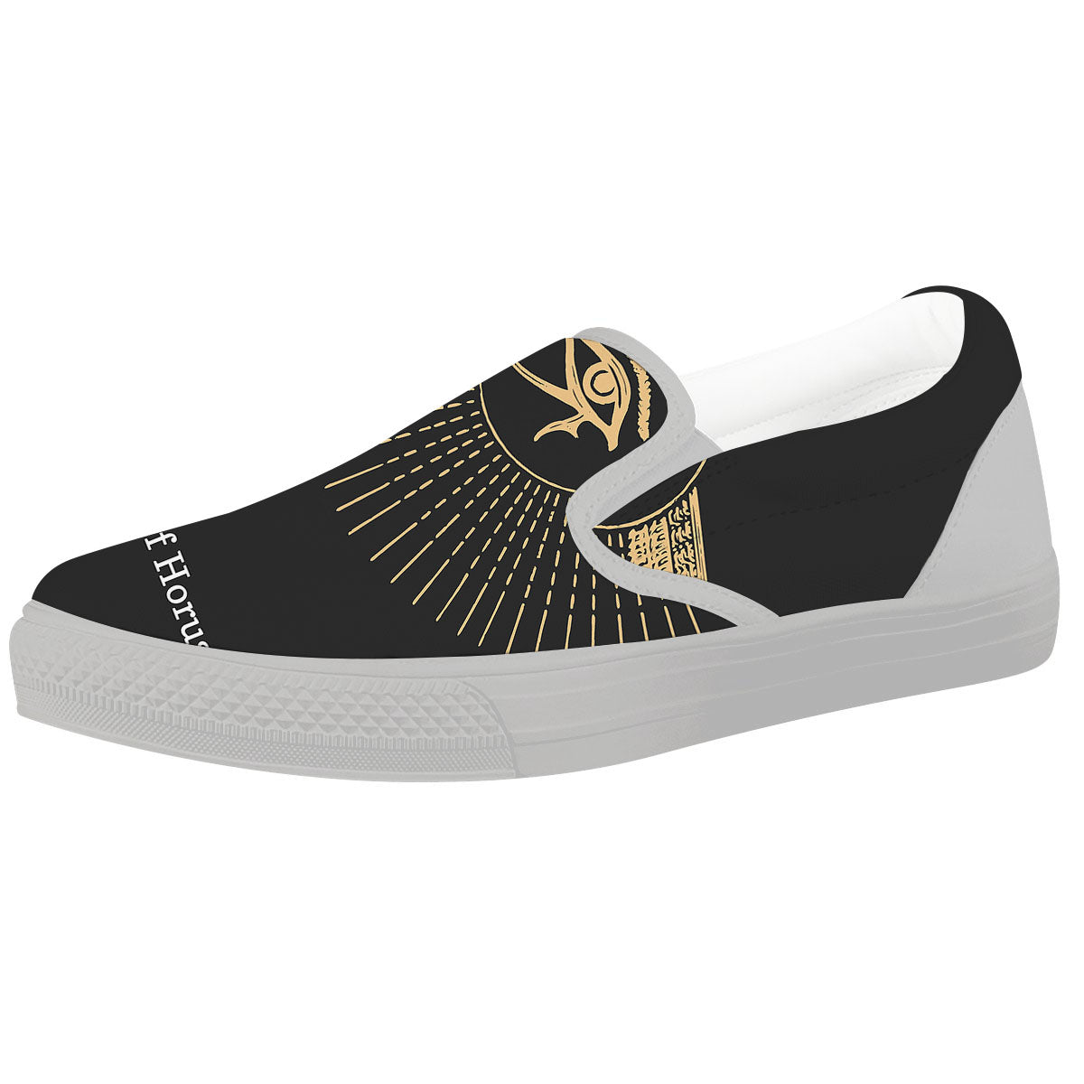 Eye Of Horus Egyptian Print White Slip On Shoes-grizzshop