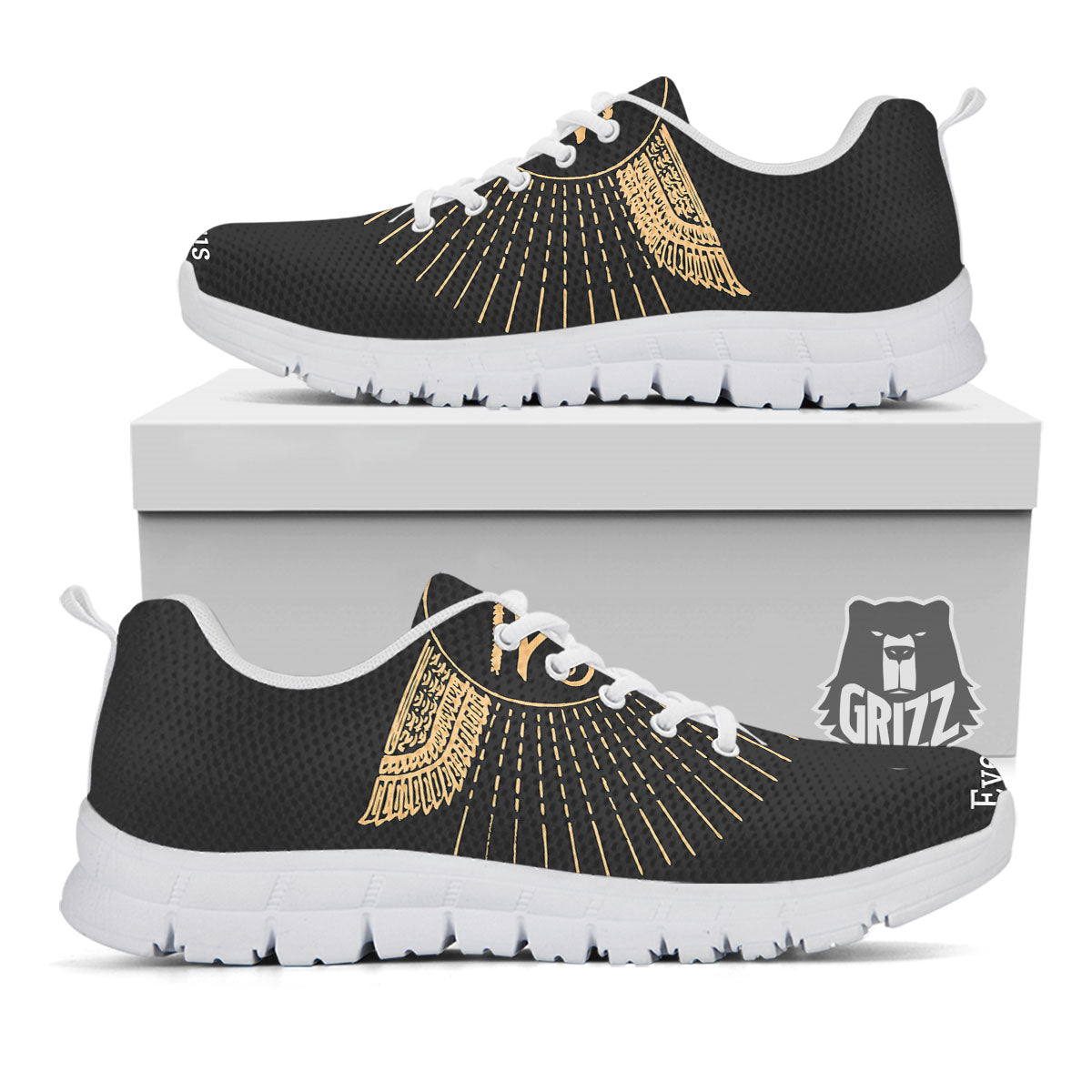 Eye Of Horus Egyptian Print White Sneaker-grizzshop