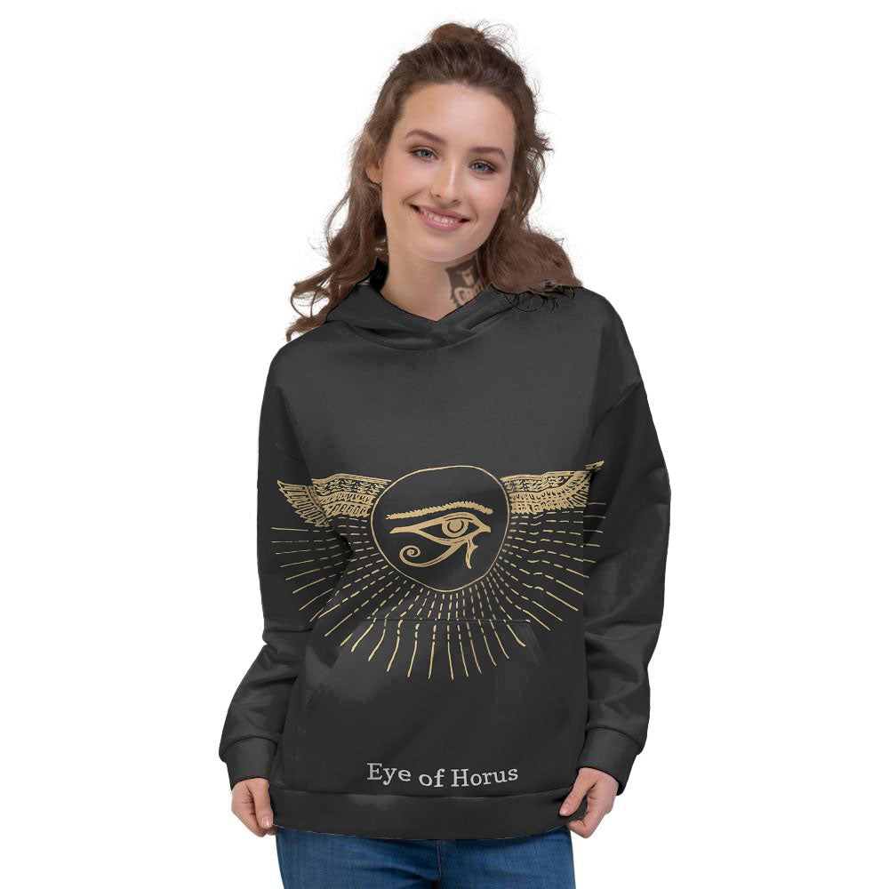 Eye Of Horus Egyptian Print Women's Hoodie-grizzshop
