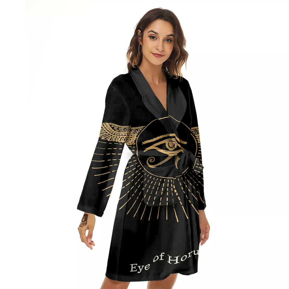 Eye Of Horus Egyptian Print Women's Robe-grizzshop