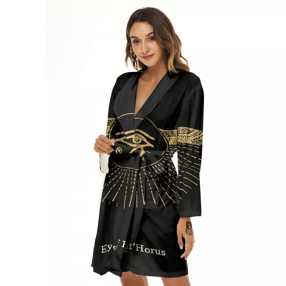 Eye Of Horus Egyptian Print Women's Robe-grizzshop