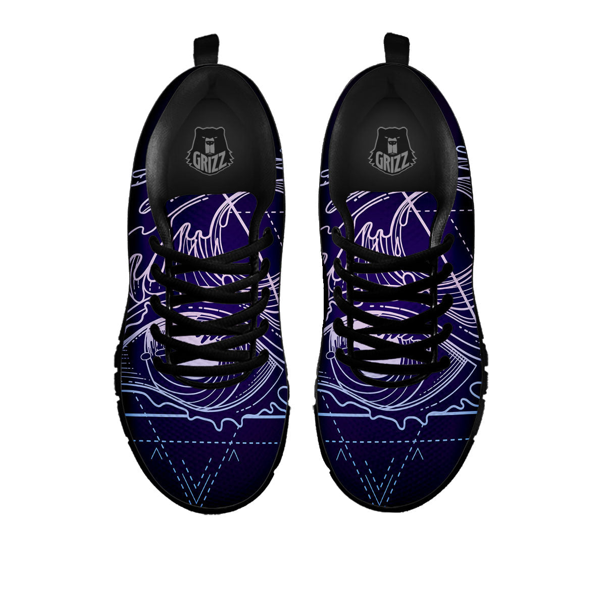 Eye Of Providence Black Purple Print Black Sneaker-grizzshop