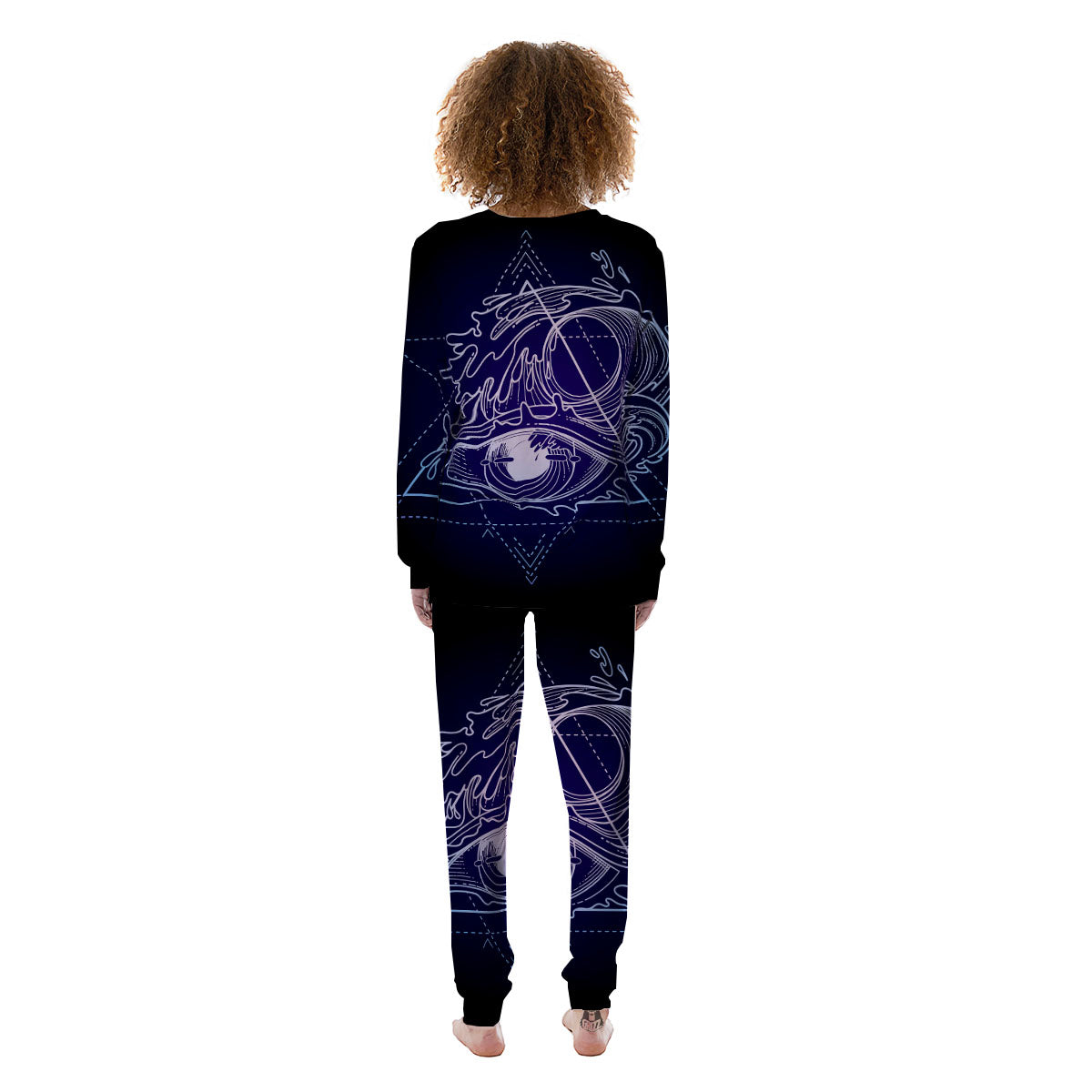 Eye Of Providence Black Purple Print Women's Pajamas-grizzshop