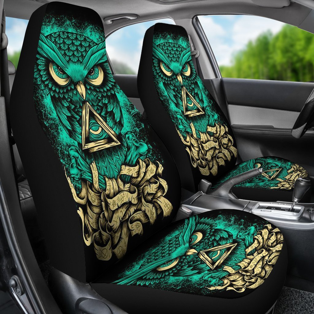 Eye Of Providence Owl Universal Fit Car Seat Covers-grizzshop