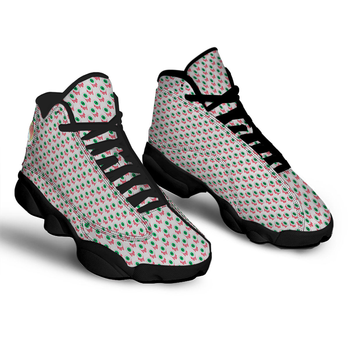 Eyeball Bloody Print Pattern Black Basketball Shoes-grizzshop