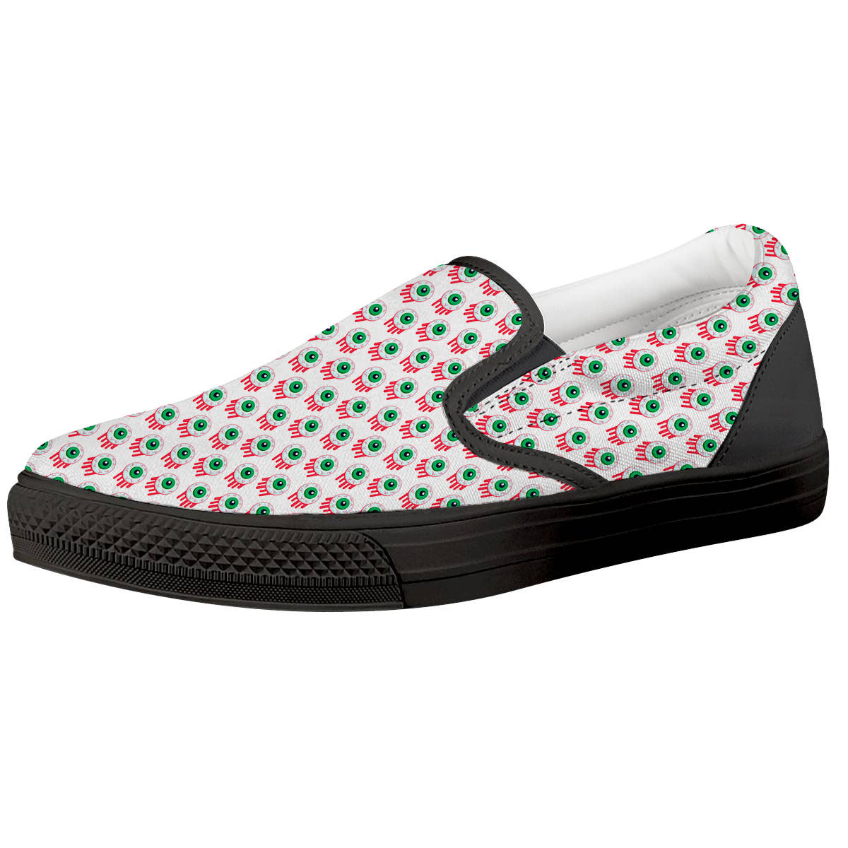 Eyeball Bloody Print Pattern Black Slip On Shoes-grizzshop