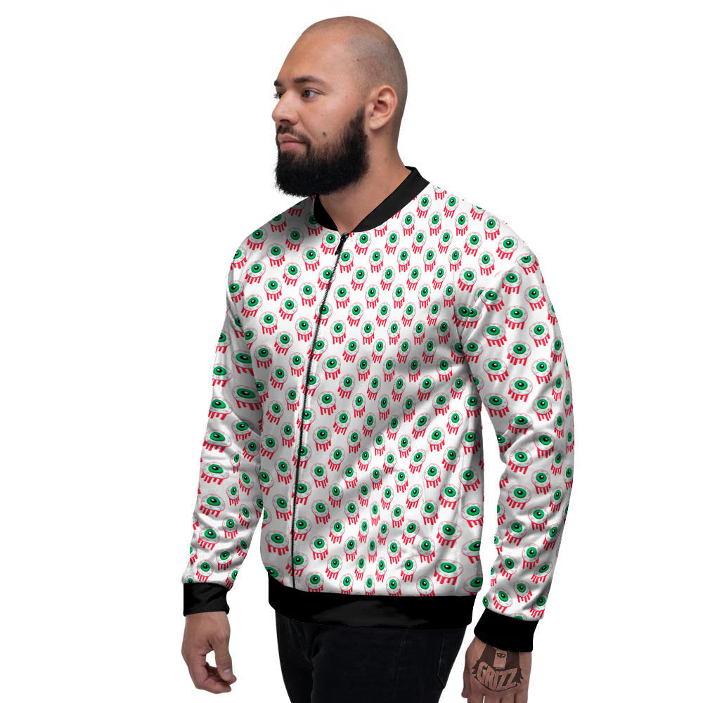 Eyeball Bloody Print Pattern Men's Bomber Jacket-grizzshop
