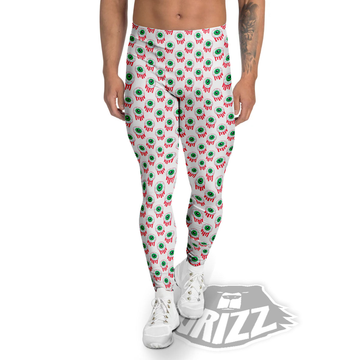Eyeball Bloody Print Pattern Men's Leggings-grizzshop
