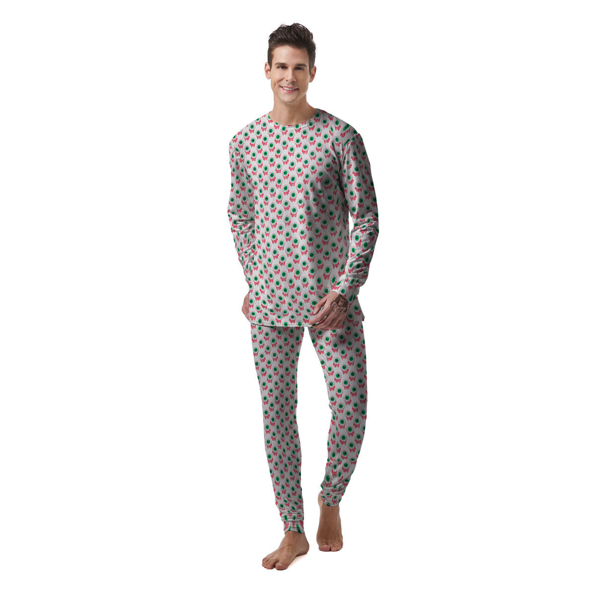 Eyeball Bloody Print Pattern Men's Pajamas-grizzshop