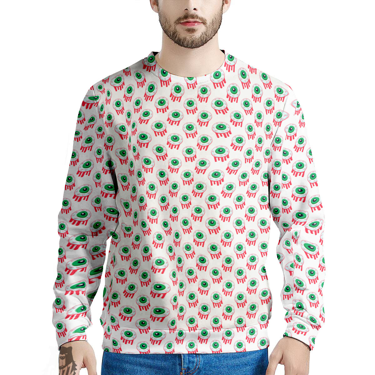 Eyeball Bloody Print Pattern Men's Sweatshirt-grizzshop
