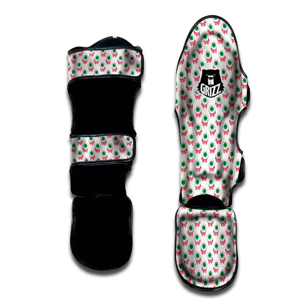 Eyeball Bloody Print Pattern Muay Thai Shin Guards-grizzshop