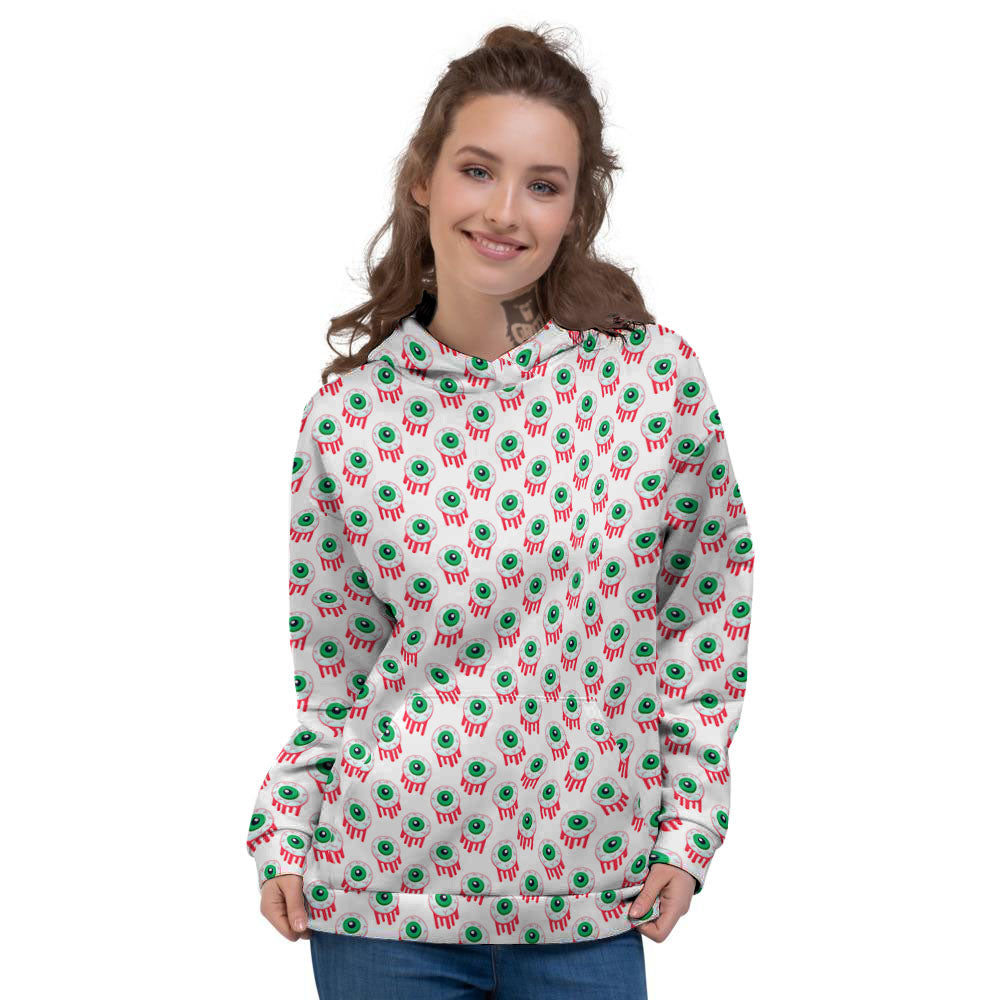 Eyeball Bloody Print Pattern Women's Hoodie-grizzshop