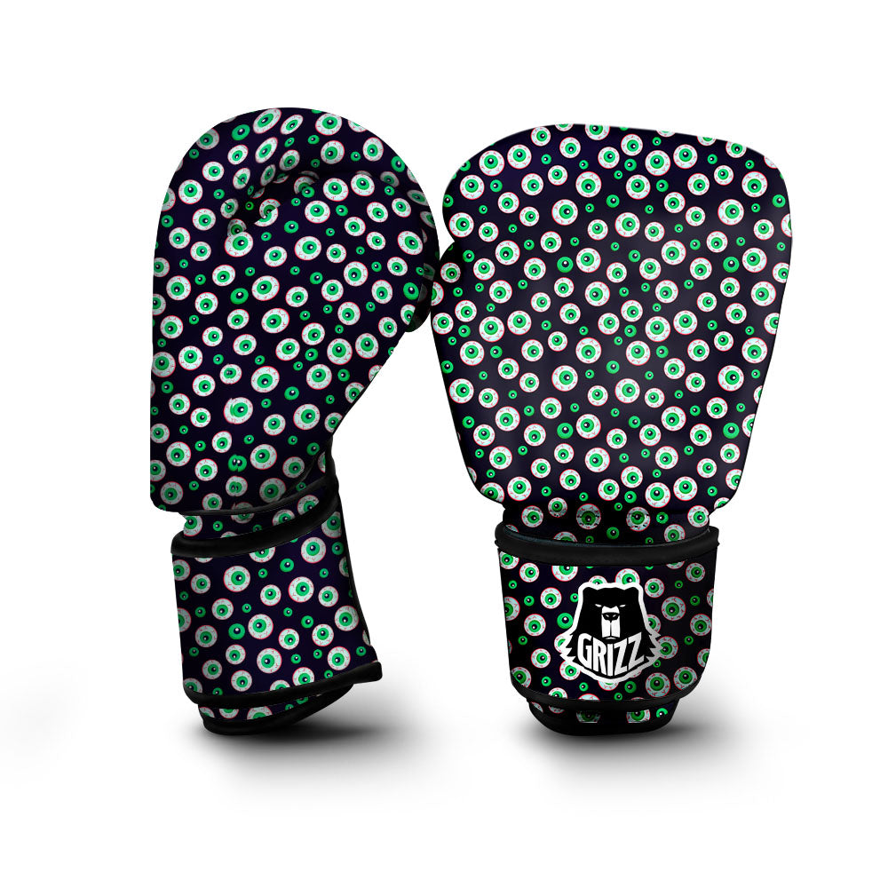 Eyeball Creepy Print Pattern Boxing Gloves-grizzshop