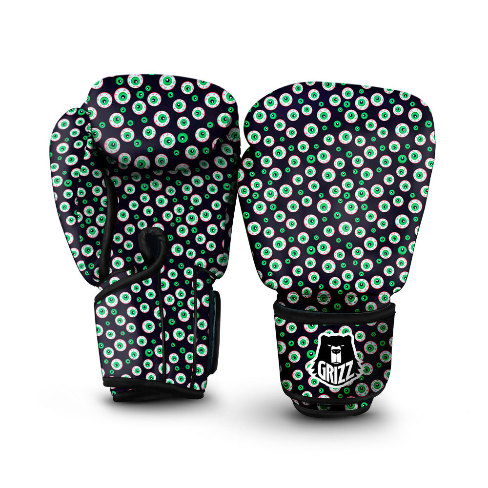 Eyeball Creepy Print Pattern Boxing Gloves-grizzshop