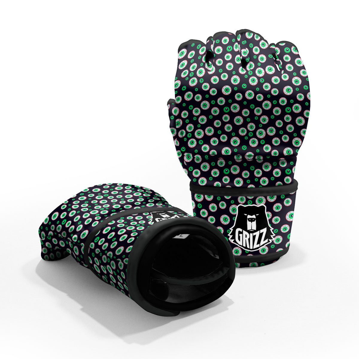Eyeball Creepy Print Pattern MMA Gloves-grizzshop