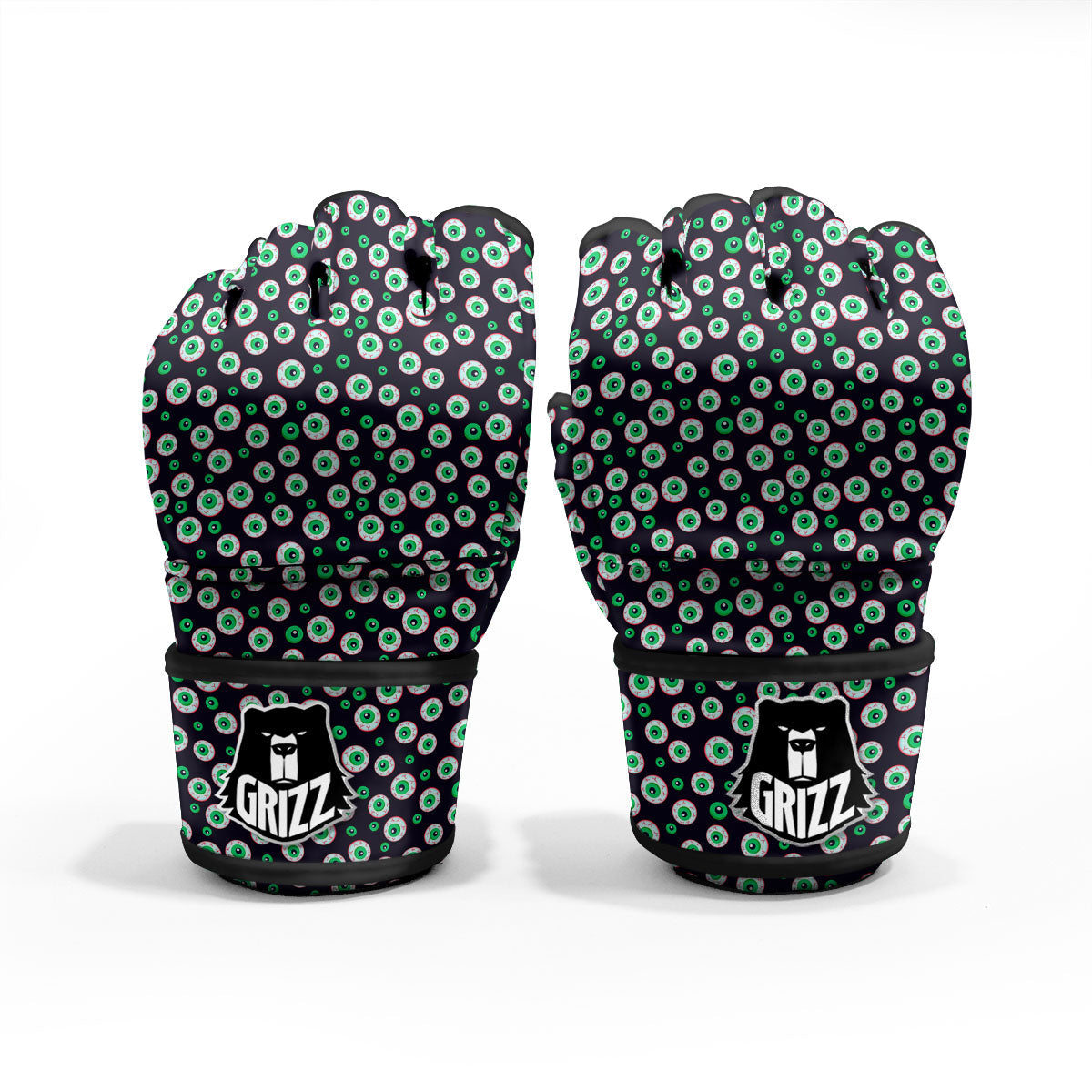 Eyeball Creepy Print Pattern MMA Gloves-grizzshop