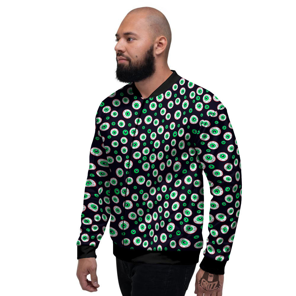 Eyeball Creepy Print Pattern Men's Bomber Jacket-grizzshop