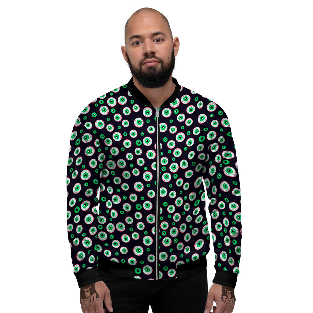 Eyeball Creepy Print Pattern Men's Bomber Jacket-grizzshop