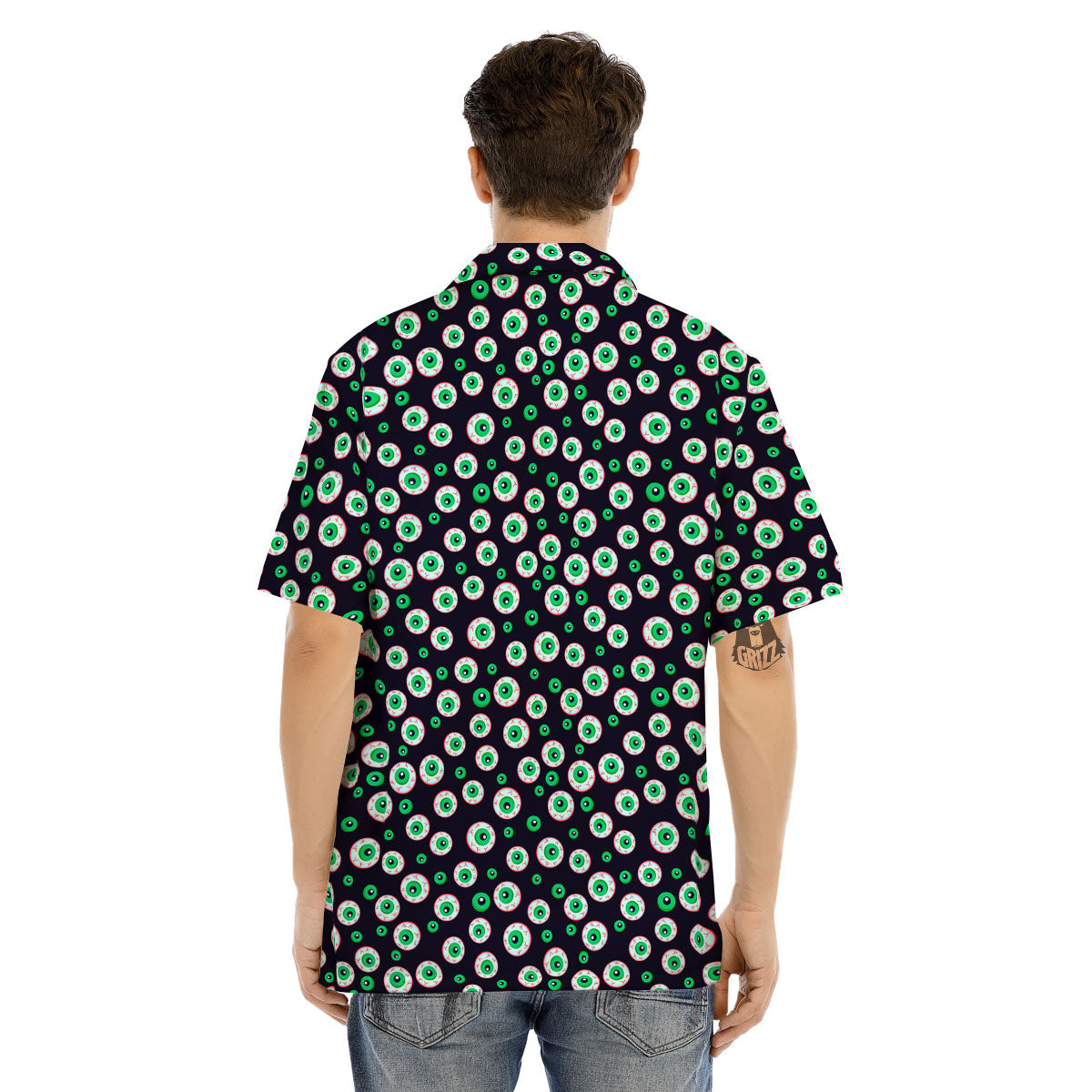 Eyeball Creepy Print Pattern Men's Hawaiian Shirt-grizzshop